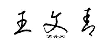 梁錦英王文青草書個性簽名怎么寫