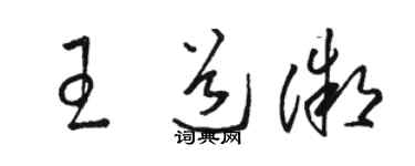 駱恆光王道微草書個性簽名怎么寫