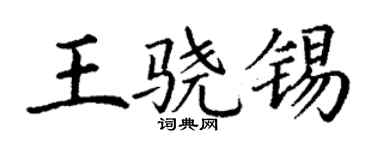 丁謙王驍錫楷書個性簽名怎么寫