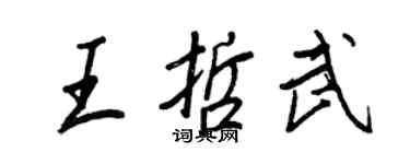 王正良王哲武行書個性簽名怎么寫
