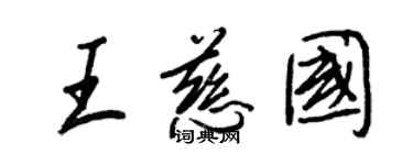 王正良王慈國行書個性簽名怎么寫