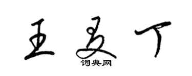 梁錦英王友丁草書個性簽名怎么寫