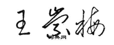 駱恆光王崇梅草書個性簽名怎么寫