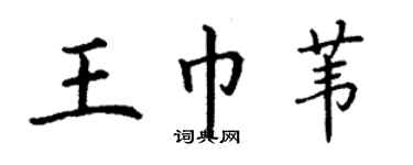 丁謙王巾葦楷書個性簽名怎么寫