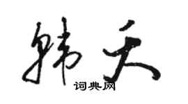 駱恆光韓夭草書個性簽名怎么寫