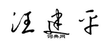 梁錦英汪建平草書個性簽名怎么寫