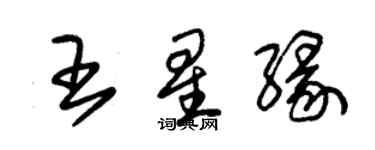 朱錫榮王星緣草書個性簽名怎么寫