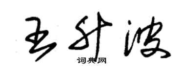朱錫榮王升波草書個性簽名怎么寫