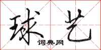 田英章球藝行書怎么寫