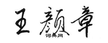 駱恆光王顏章行書個性簽名怎么寫