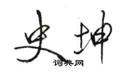 駱恆光史坤行書個性簽名怎么寫