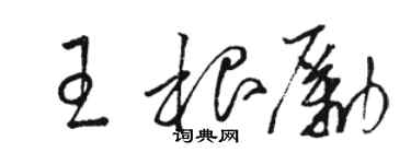 駱恆光王根勵草書個性簽名怎么寫