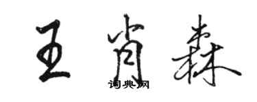 駱恆光王肖森行書個性簽名怎么寫