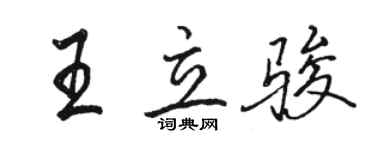 駱恆光王立駿行書個性簽名怎么寫