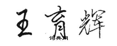 駱恆光王育輝行書個性簽名怎么寫