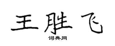 袁強王勝飛楷書個性簽名怎么寫