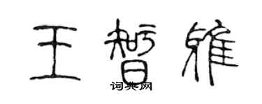 陳聲遠王智雅篆書個性簽名怎么寫