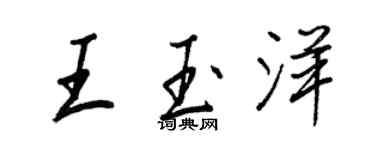 王正良王玉洋行書個性簽名怎么寫