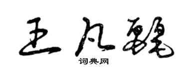 曾慶福王凡麗草書個性簽名怎么寫