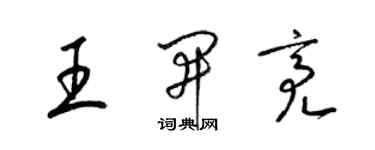 梁錦英王開亮草書個性簽名怎么寫