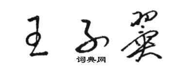 駱恆光王子翼草書個性簽名怎么寫