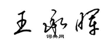 梁錦英王承暉草書個性簽名怎么寫