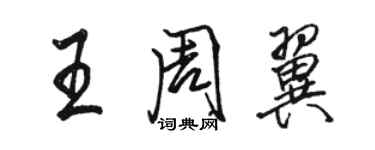 駱恆光王周翼行書個性簽名怎么寫