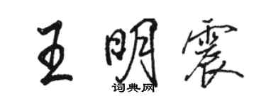 駱恆光王明震行書個性簽名怎么寫
