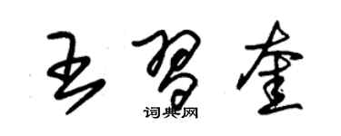 朱錫榮王習奎草書個性簽名怎么寫