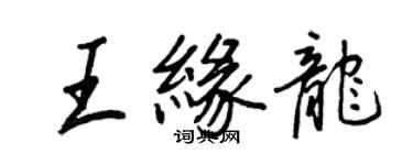 王正良王緣龍行書個性簽名怎么寫