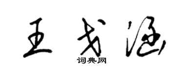 梁錦英王戈涵草書個性簽名怎么寫