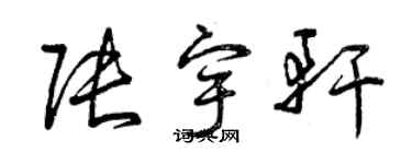 曾慶福張宇軒草書個性簽名怎么寫