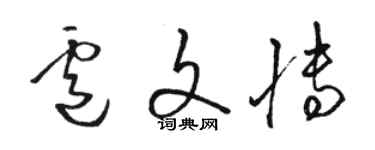 駱恆光盧文博草書個性簽名怎么寫