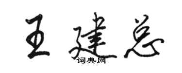 駱恆光王建總行書個性簽名怎么寫