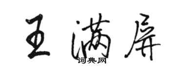 駱恆光王滿屏行書個性簽名怎么寫