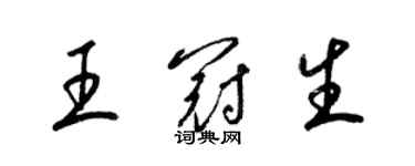 梁錦英王冠生草書個性簽名怎么寫