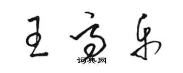 駱恆光王高樂草書個性簽名怎么寫