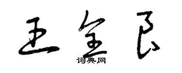 曾慶福王全良草書個性簽名怎么寫