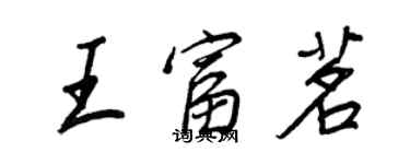王正良王富茗行書個性簽名怎么寫