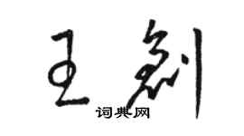 駱恆光王創草書個性簽名怎么寫