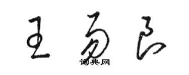 駱恆光王易良草書個性簽名怎么寫