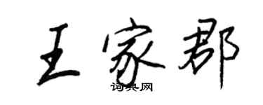 王正良王家郡行書個性簽名怎么寫