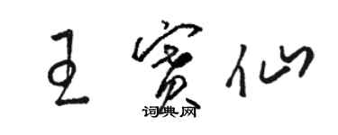 駱恆光王賽仙草書個性簽名怎么寫