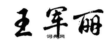 胡問遂王軍麗行書個性簽名怎么寫