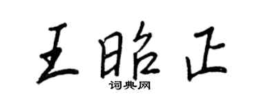 王正良王昭正行書個性簽名怎么寫