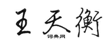 駱恆光王天衡行書個性簽名怎么寫