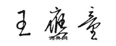 駱恆光王應童草書個性簽名怎么寫