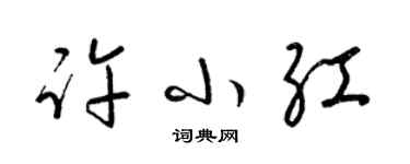 梁錦英許小紅草書個性簽名怎么寫