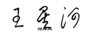 駱恆光王星河草書個性簽名怎么寫