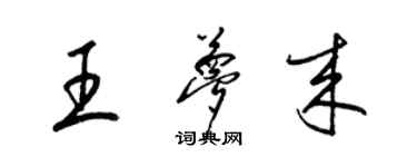 梁錦英王夢來草書個性簽名怎么寫